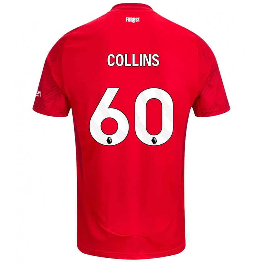 Kandiny Herren Sam Collins #60 Rot Weiß Heimtrikot Trikot 2024/25 T-Shirt