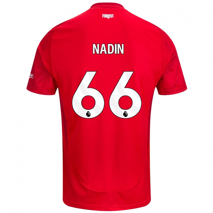 Kandiny Herren Jack Nadin #66 Rot Weiß Heimtrikot Trikot 2024/25 T-Shirt