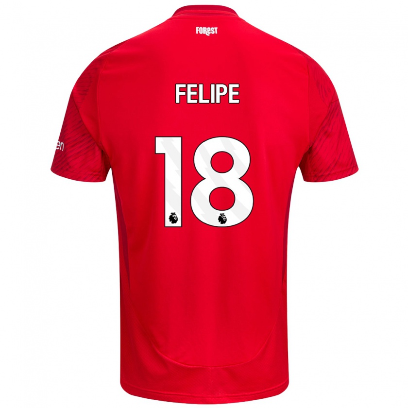 Kandiny Herren Felipe #18 Rot Weiß Heimtrikot Trikot 2024/25 T-Shirt