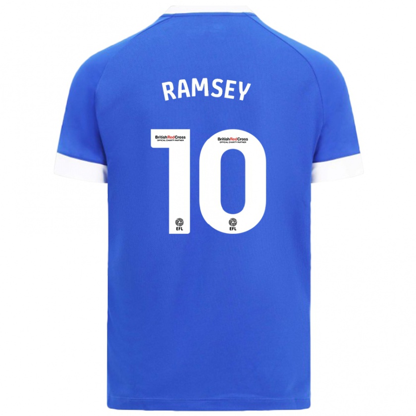 Kandiny Herren Aaron Ramsey #10 Himmelblau Heimtrikot Trikot 2024/25 T-Shirt