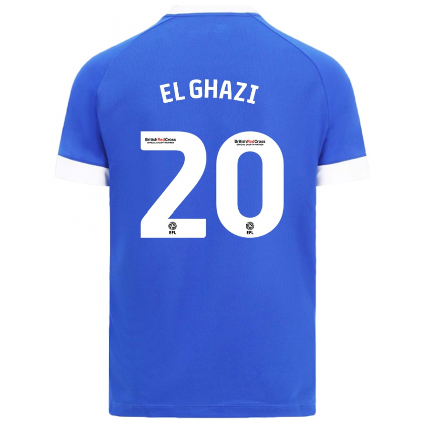 Kandiny Herren Anwar El Ghazi #20 Himmelblau Heimtrikot Trikot 2024/25 T-Shirt