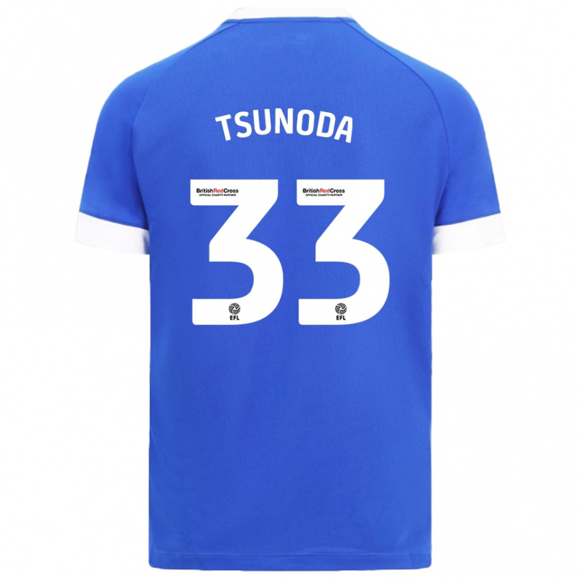 Kandiny Herren Ryotaro Tsunoda #33 Himmelblau Heimtrikot Trikot 2024/25 T-Shirt