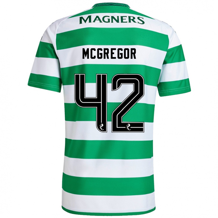 Kandiny Herren Callum Mcgregor #42 Grün Weiß Heimtrikot Trikot 2024/25 T-Shirt