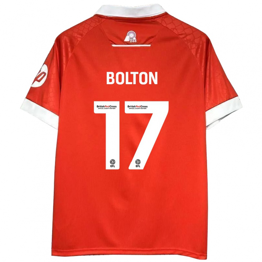 Kandiny Herren Luke Bolton #17 Rot Weiß Heimtrikot Trikot 2024/25 T-Shirt