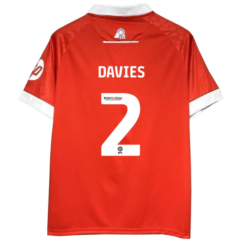 Kandiny Herren Phoebe Davies #2 Rot Weiß Heimtrikot Trikot 2024/25 T-Shirt