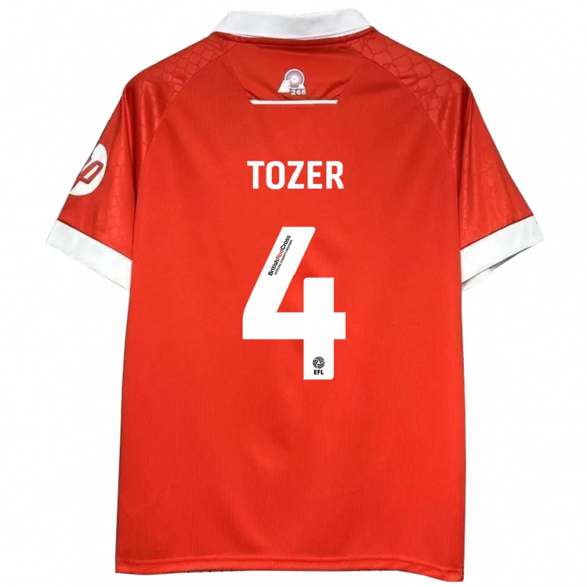 Kandiny Herren Ben Tozer #4 Rot Weiß Heimtrikot Trikot 2024/25 T-Shirt