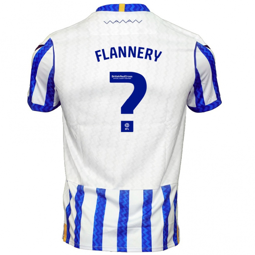 Kandiny Herren Cian Flannery #0 Blau Weiß Heimtrikot Trikot 2024/25 T-Shirt