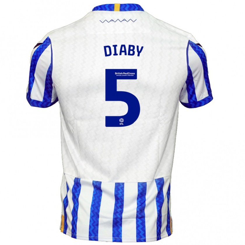 Kandiny Herren Bambo Diaby #5 Blau Weiß Heimtrikot Trikot 2024/25 T-Shirt