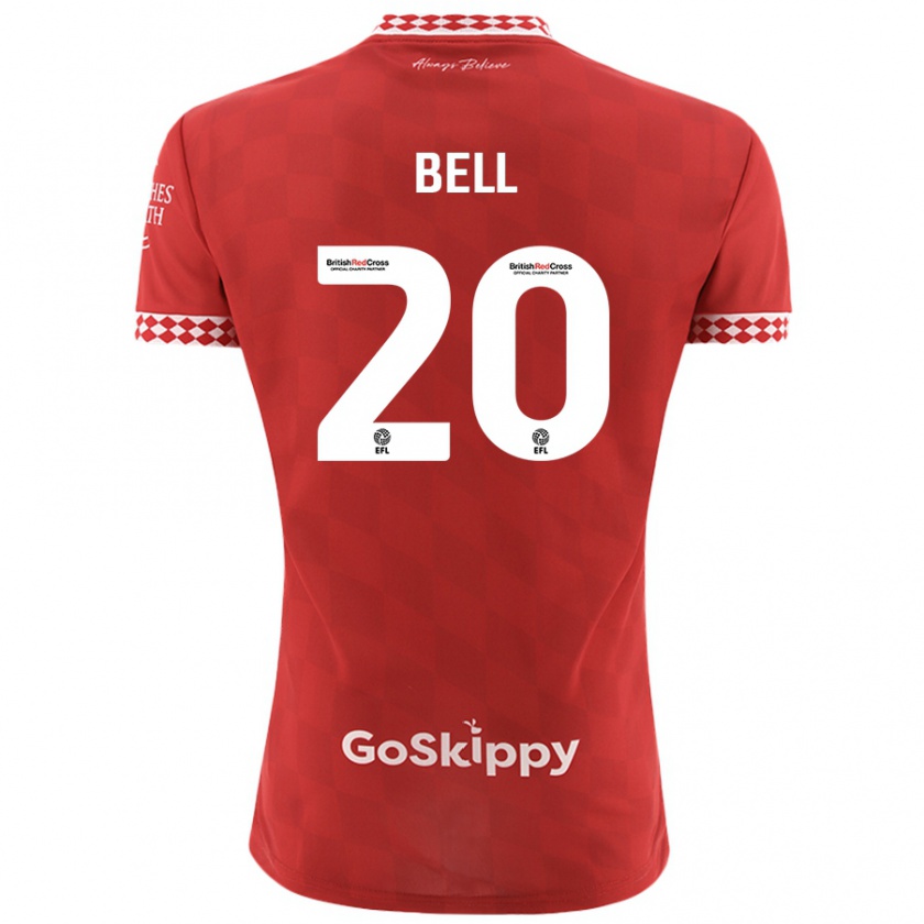 Kandiny Herren Sam Bell #20 Rot Heimtrikot Trikot 2024/25 T-Shirt