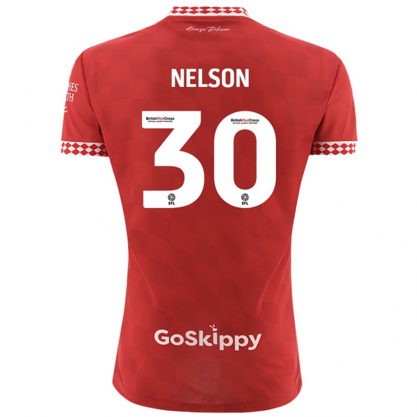 Kandiny Herren Raekwon Nelson #30 Rot Heimtrikot Trikot 2024/25 T-Shirt