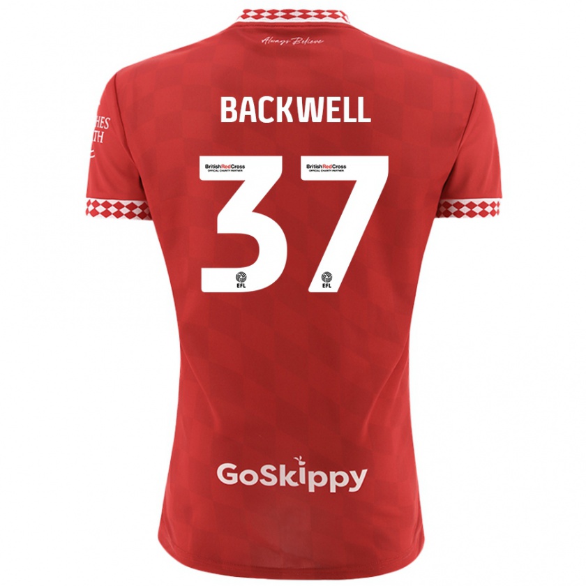 Kandiny Herren Tommy Backwell #37 Rot Heimtrikot Trikot 2024/25 T-Shirt