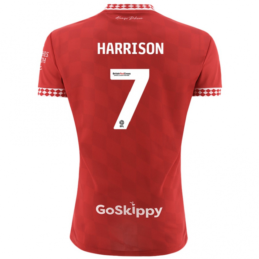 Kandiny Herren Abi Harrison #7 Rot Heimtrikot Trikot 2024/25 T-Shirt