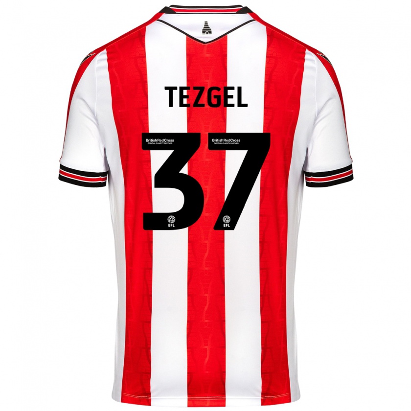 Kandiny Herren Emre Tezgel #37 Rot Weiß Heimtrikot Trikot 2024/25 T-Shirt