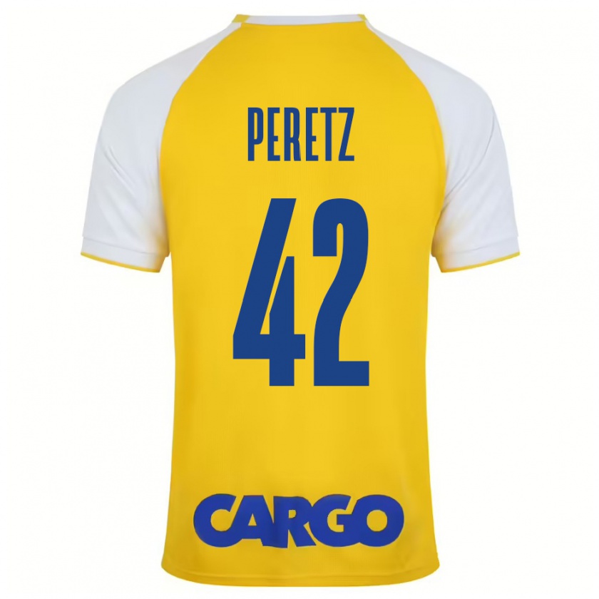 Kandiny Herren Dor Peretz #42 Gelb Weiß Heimtrikot Trikot 2024/25 T-Shirt