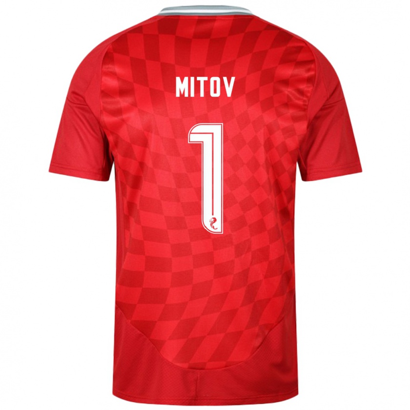 Kandiny Herren Dimitar Mitov #1 Rot Heimtrikot Trikot 2024/25 T-Shirt