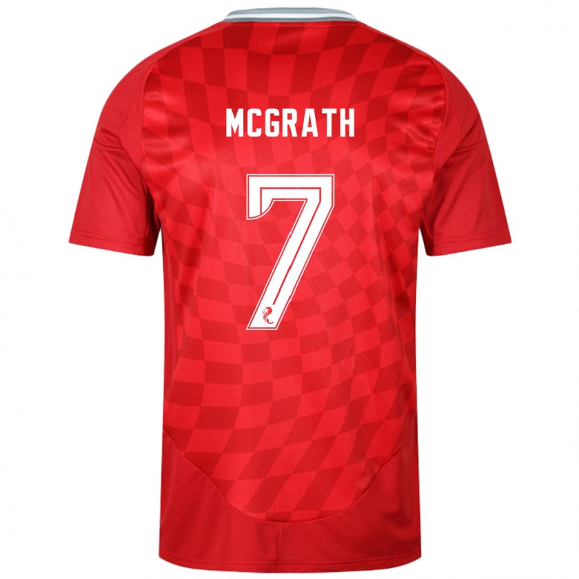 Kandiny Herren Jamie Mcgrath #7 Rot Heimtrikot Trikot 2024/25 T-Shirt