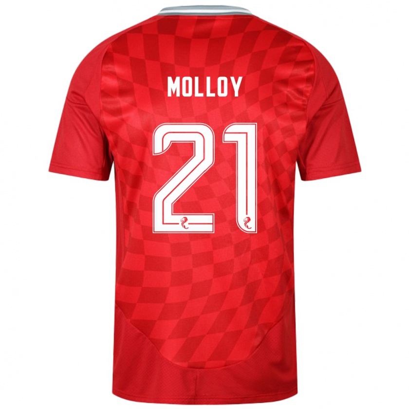 Kandiny Herren Gavin Molloy #21 Rot Heimtrikot Trikot 2024/25 T-Shirt