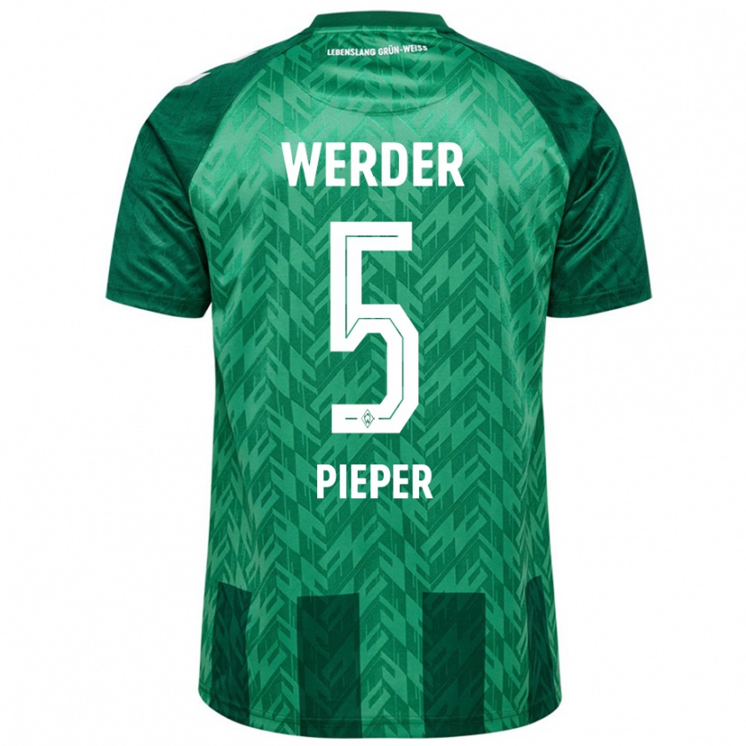 Kandiny Herren Amos Pieper #5 Grün Heimtrikot Trikot 2024/25 T-Shirt