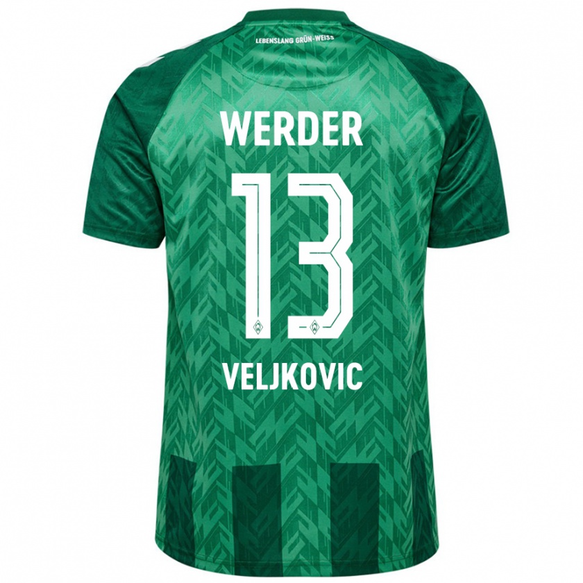 Kandiny Herren Milos Veljkovic #13 Grün Heimtrikot Trikot 2024/25 T-Shirt