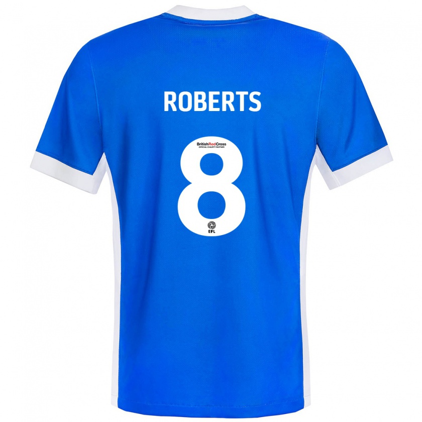 Kandiny Herren Tyler Roberts #8 Blau Weiß Heimtrikot Trikot 2024/25 T-Shirt