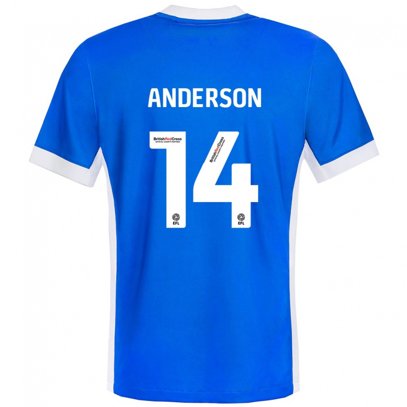 Kandiny Herren Keshi Anderson #14 Blau Weiß Heimtrikot Trikot 2024/25 T-Shirt