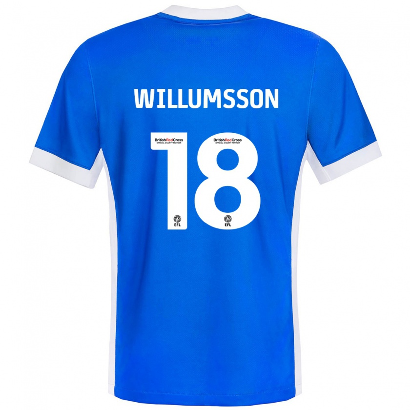 Kandiny Herren Willum Thór Willumsson #18 Blau Weiß Heimtrikot Trikot 2024/25 T-Shirt