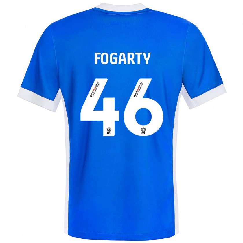 Kandiny Herren Tom Fogarty #46 Blau Weiß Heimtrikot Trikot 2024/25 T-Shirt