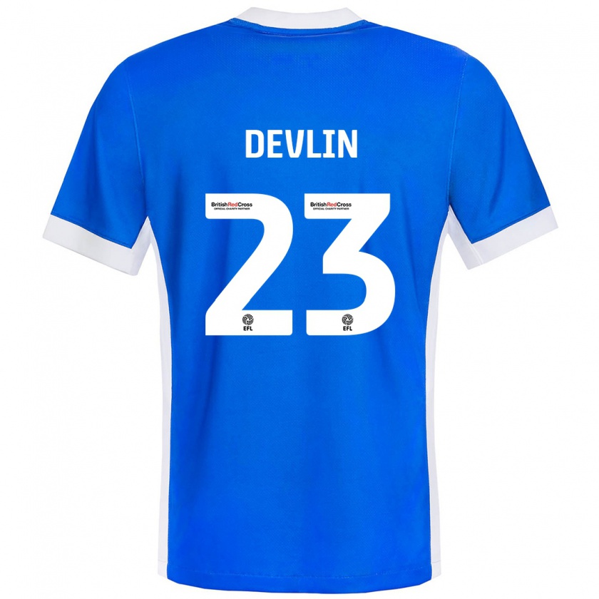 Kandiny Herren Charlie Devlin #23 Blau Weiß Heimtrikot Trikot 2024/25 T-Shirt