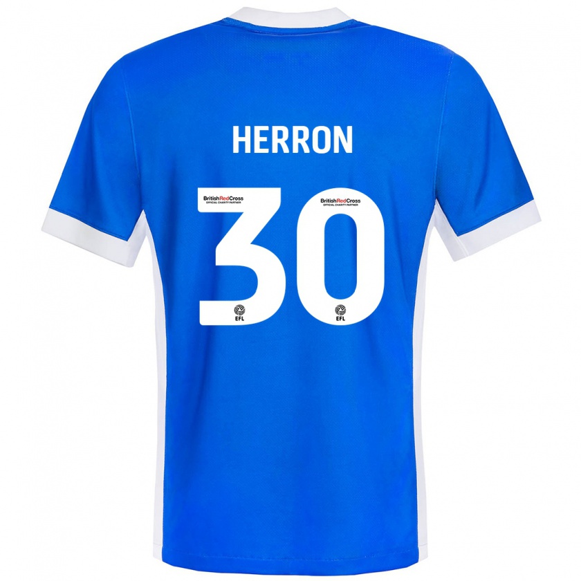 Kandiny Herren Neve Herron #30 Blau Weiß Heimtrikot Trikot 2024/25 T-Shirt