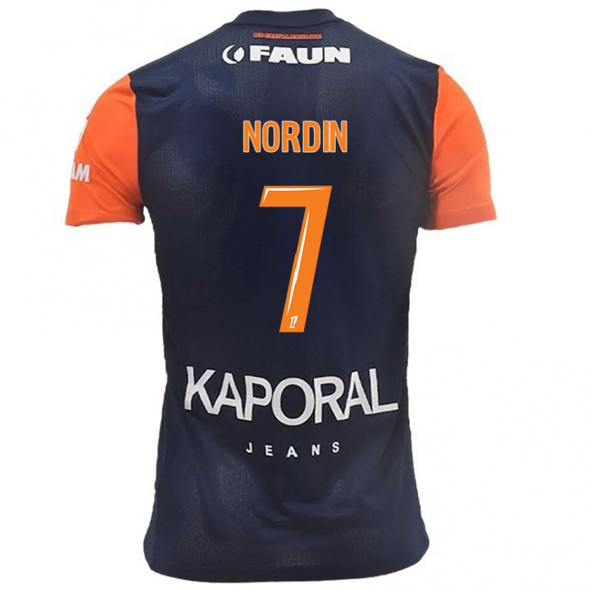 Kandiny Herren Arnaud Nordin #7 Marineblau Orange Heimtrikot Trikot 2024/25 T-Shirt