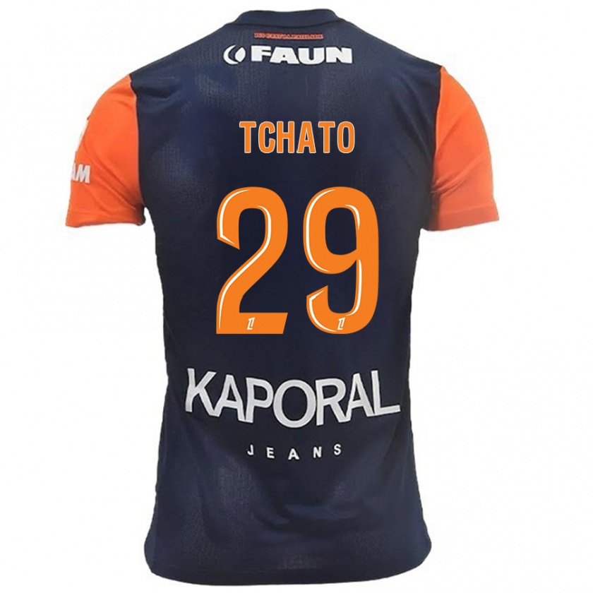 Kandiny Herren Enzo Tchato #29 Marineblau Orange Heimtrikot Trikot 2024/25 T-Shirt