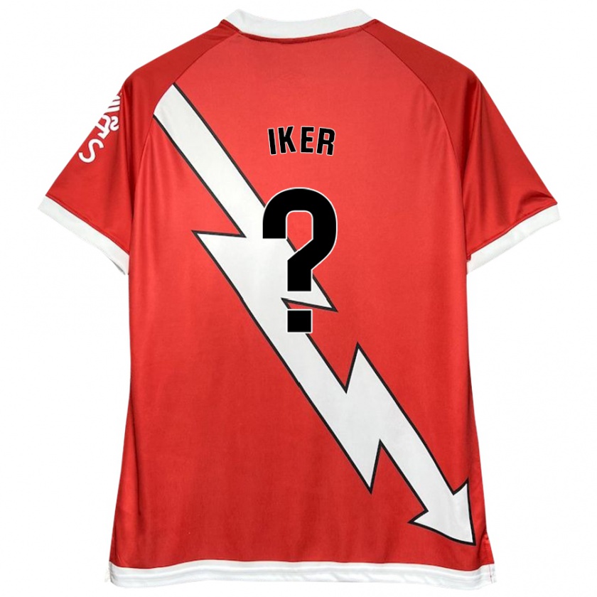 Kandiny Herren Iker Navarro #0 Weiß Rot Heimtrikot Trikot 2024/25 T-Shirt