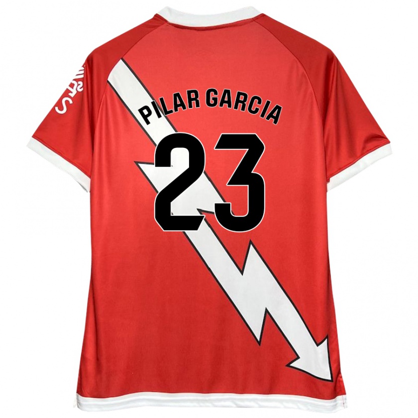 Kandiny Herren María Pilar García Villalba #23 Weiß Rot Heimtrikot Trikot 2024/25 T-Shirt