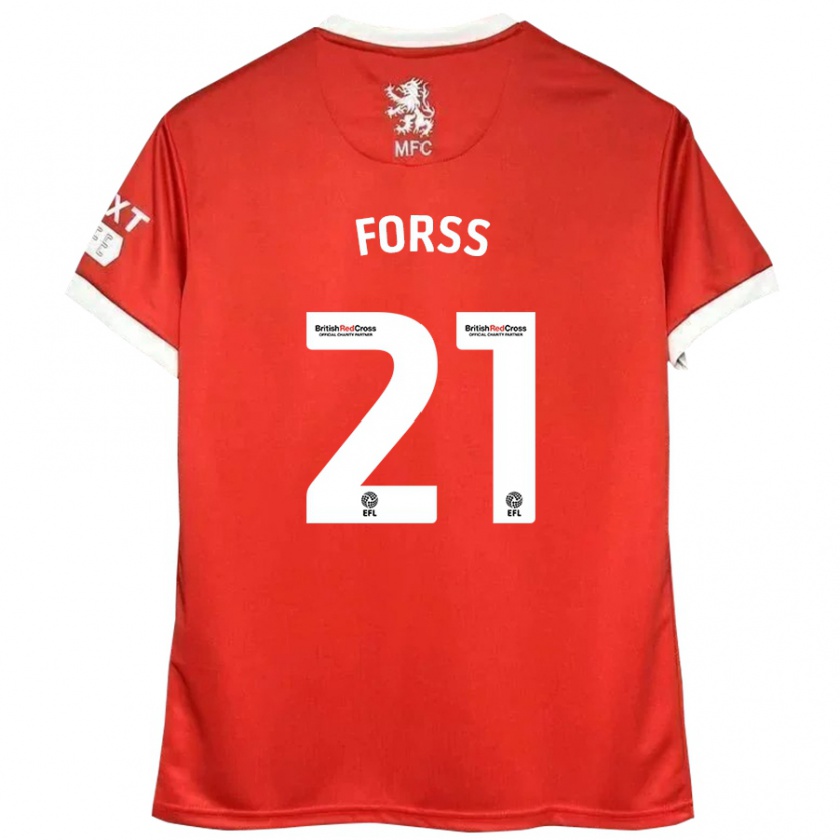 Kandiny Herren Marcus Forss #21 Rot Weiß Heimtrikot Trikot 2024/25 T-Shirt