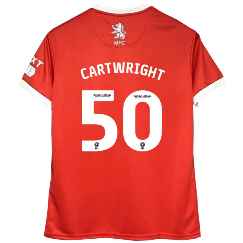 Kandiny Herren Fin Cartwright #50 Rot Weiß Heimtrikot Trikot 2024/25 T-Shirt