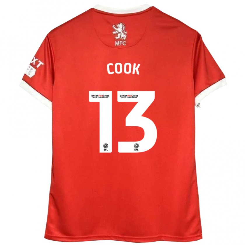 Kandiny Herren Ruby Cook #13 Rot Weiß Heimtrikot Trikot 2024/25 T-Shirt