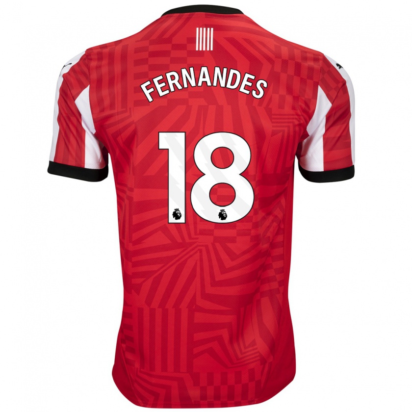 Kandiny Herren Mateus Fernandes #18 Rot Weiß Heimtrikot Trikot 2024/25 T-Shirt