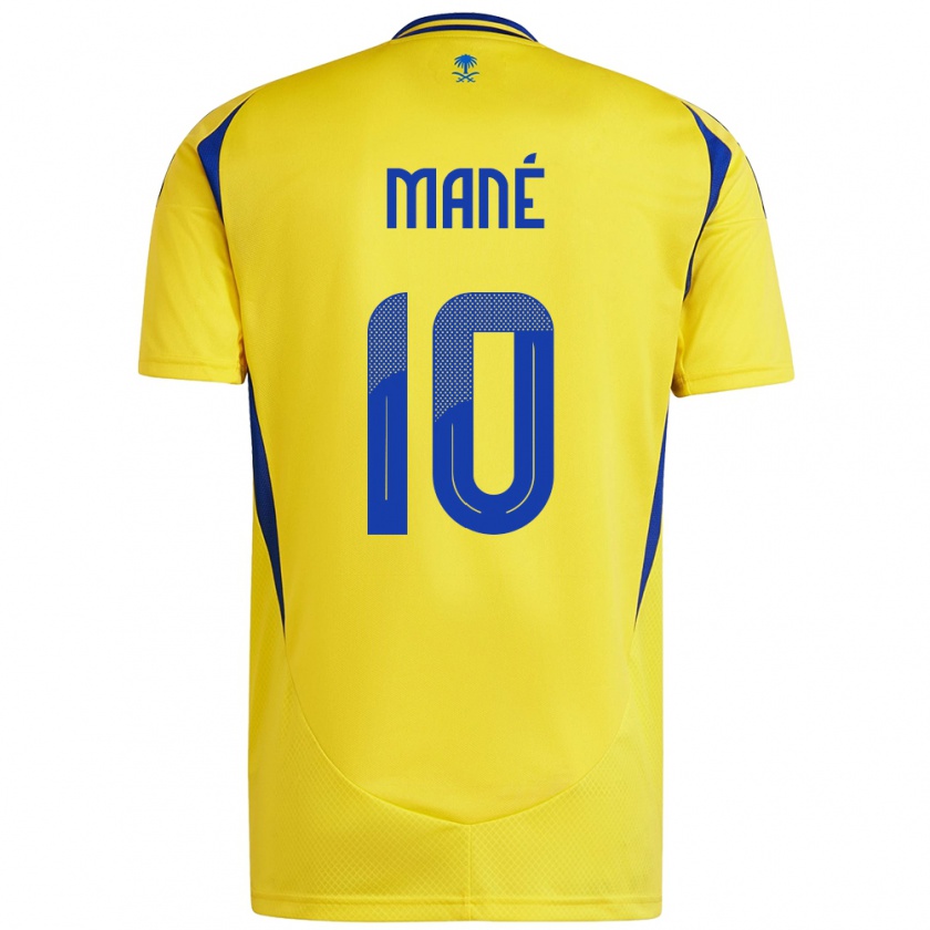 Kandiny Herren Sadio Mané #10 Gelb Blau Heimtrikot Trikot 2024/25 T-Shirt