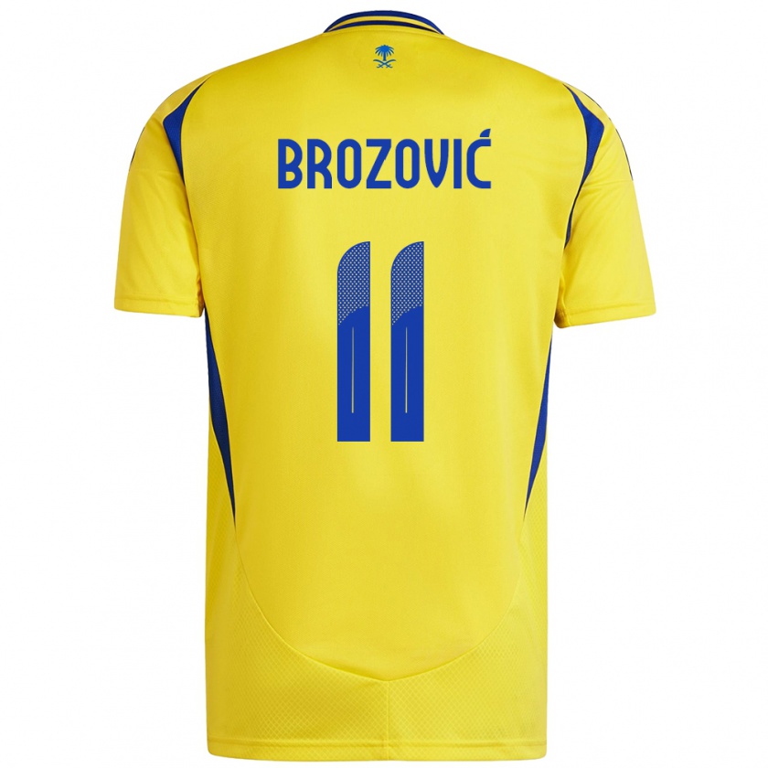 Kandiny Herren Marcelo Brozovic #11 Gelb Blau Heimtrikot Trikot 2024/25 T-Shirt