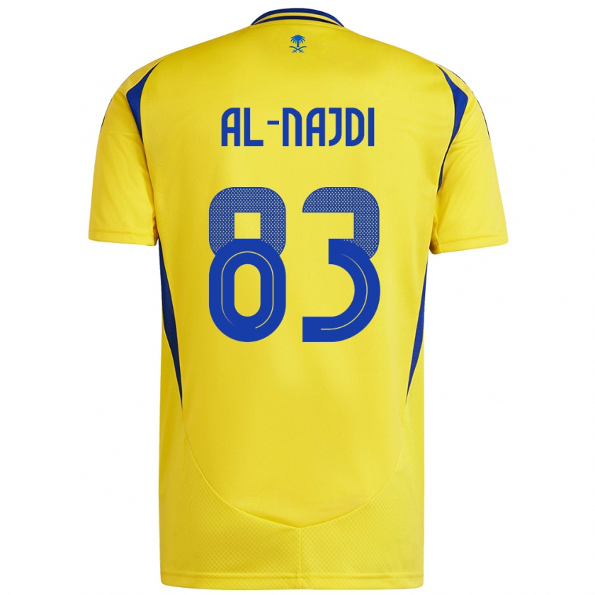 Kandiny Herren Salem Al-Najdi #83 Gelb Blau Heimtrikot Trikot 2024/25 T-Shirt