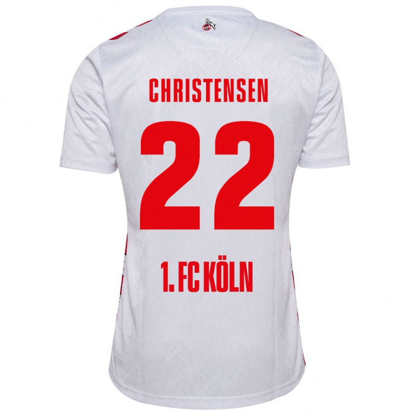 Kandiny Herren Jacob Christensen #22 Weiß Rot Heimtrikot Trikot 2024/25 T-Shirt