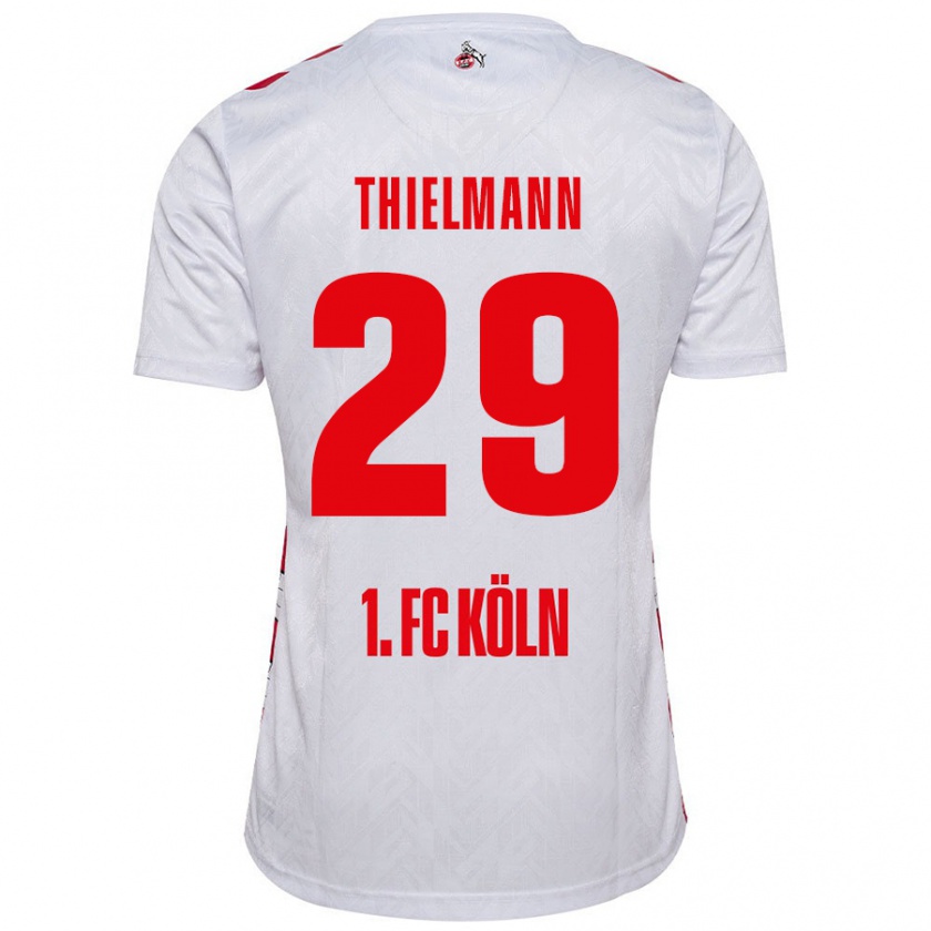 Kandiny Herren Jan Thielmann #29 Weiß Rot Heimtrikot Trikot 2024/25 T-Shirt