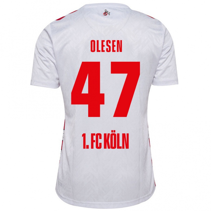 Kandiny Herren Mathias Olesen #47 Weiß Rot Heimtrikot Trikot 2024/25 T-Shirt