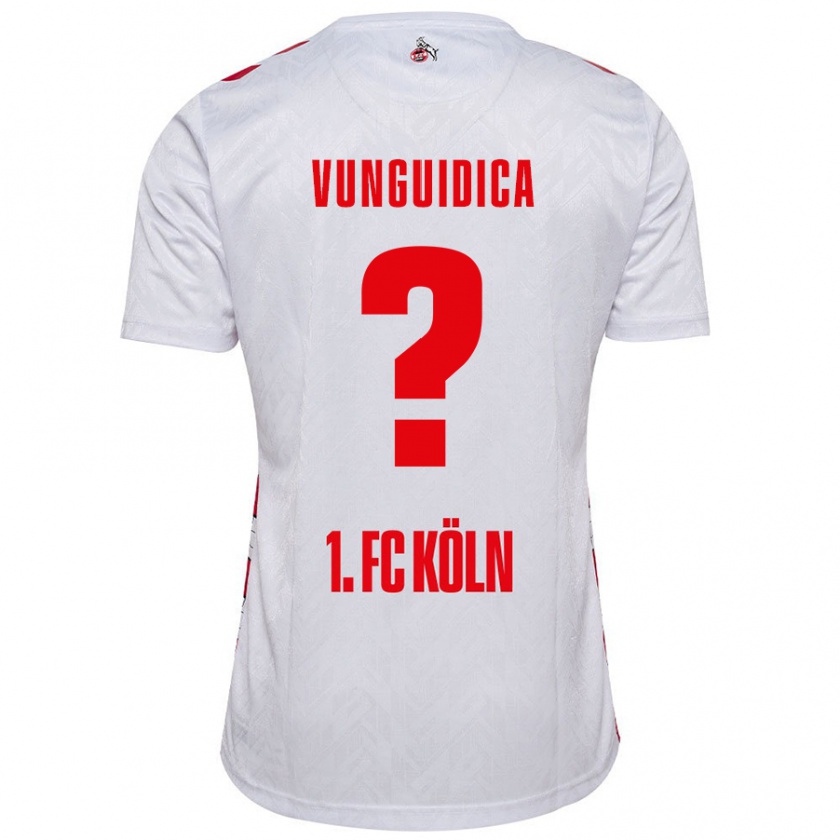 Kandiny Herren Exaouse Vunguidica #0 Weiß Rot Heimtrikot Trikot 2024/25 T-Shirt