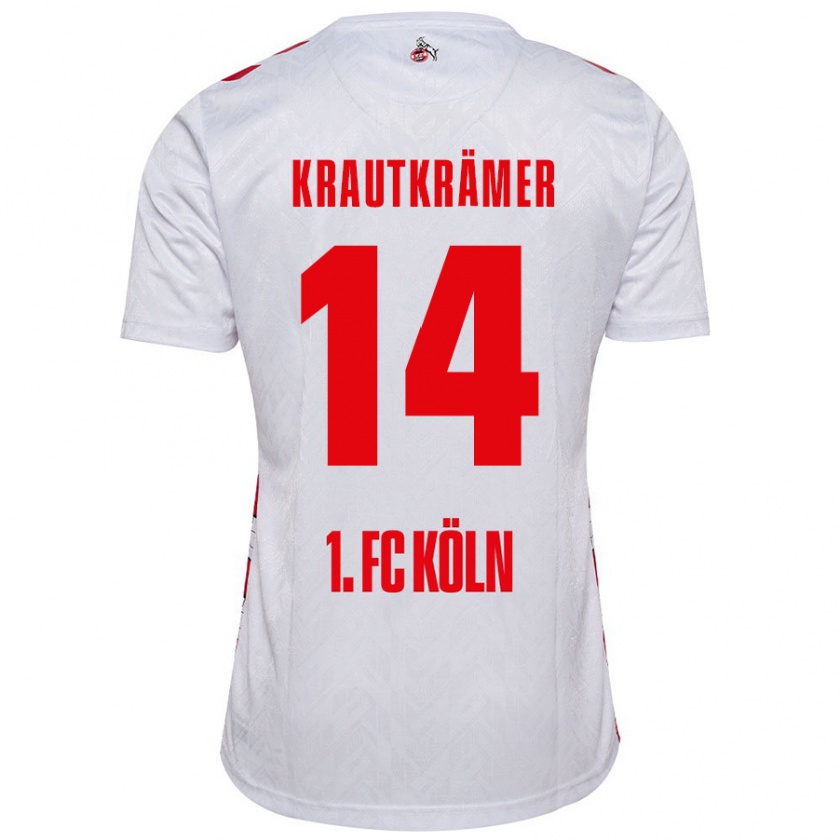 Kandiny Herren Jakob Krautkrämer #14 Weiß Rot Heimtrikot Trikot 2024/25 T-Shirt