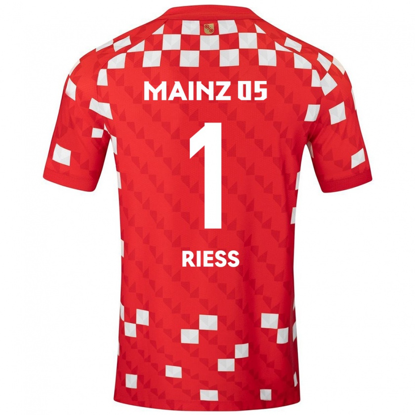 Kandiny Herren Lasse Rieß #1 Weiß Rot Heimtrikot Trikot 2024/25 T-Shirt