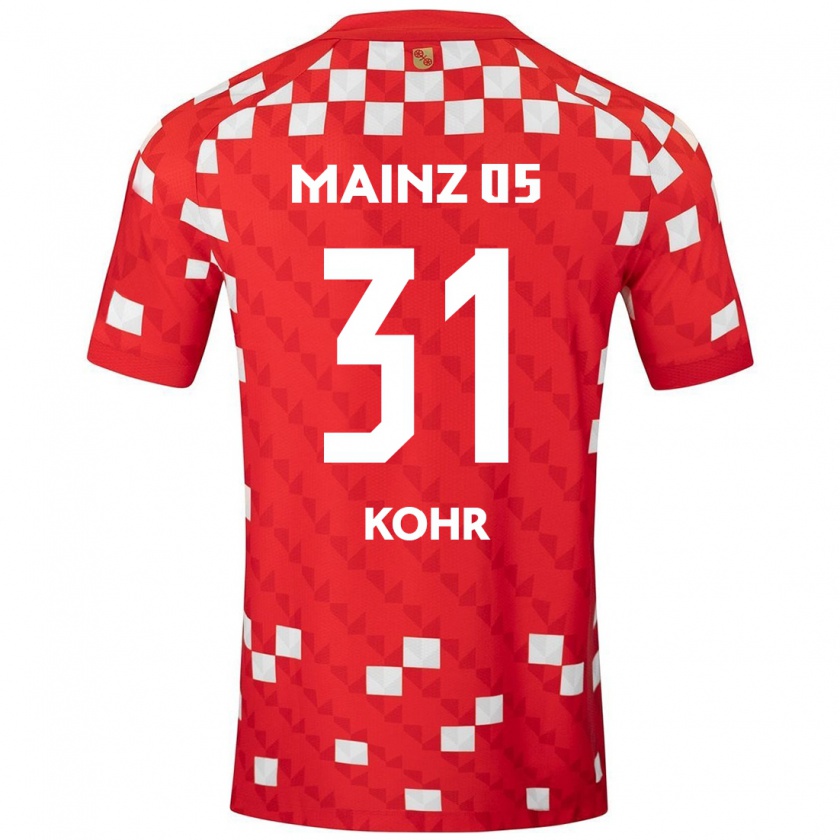 Kandiny Herren Dominik Kohr #31 Weiß Rot Heimtrikot Trikot 2024/25 T-Shirt