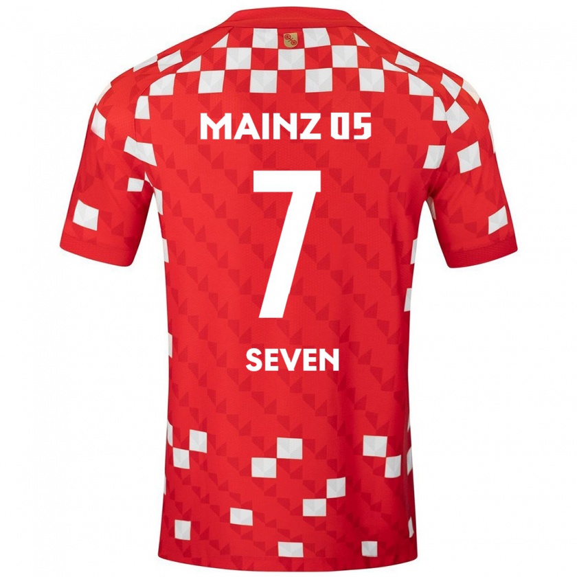 Kandiny Herren Justin Seven #7 Weiß Rot Heimtrikot Trikot 2024/25 T-Shirt