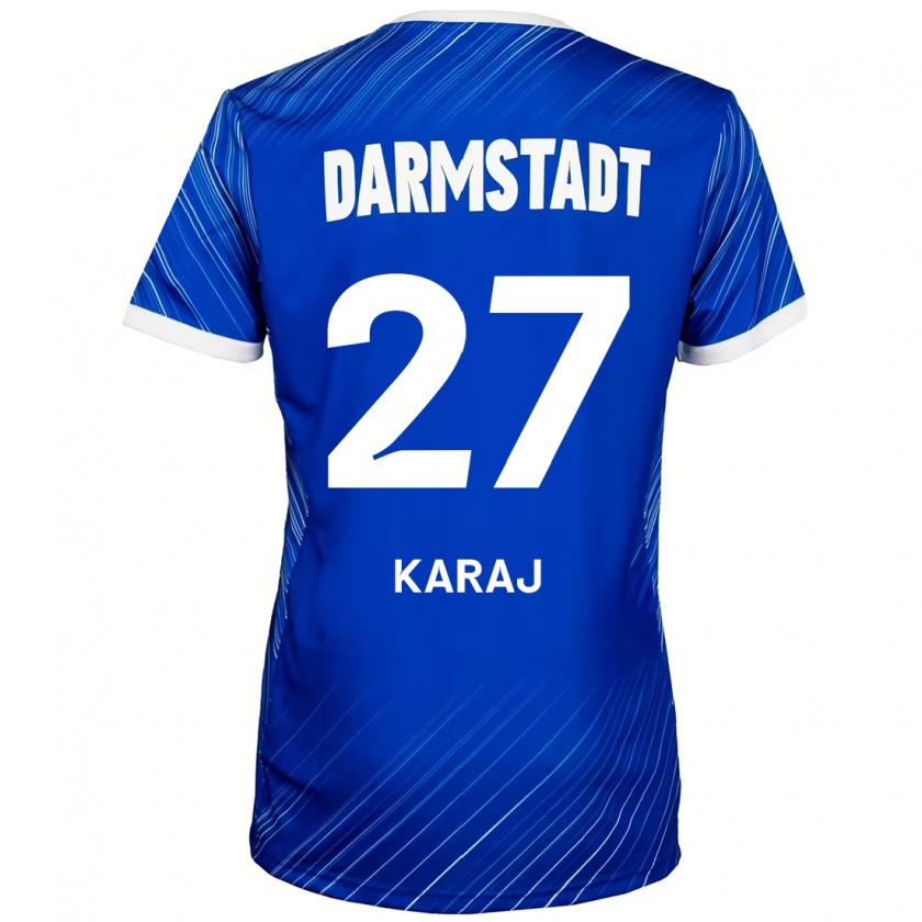 Kandiny Herren Eraldo Karaj #27 Blau Weiß Heimtrikot Trikot 2024/25 T-Shirt