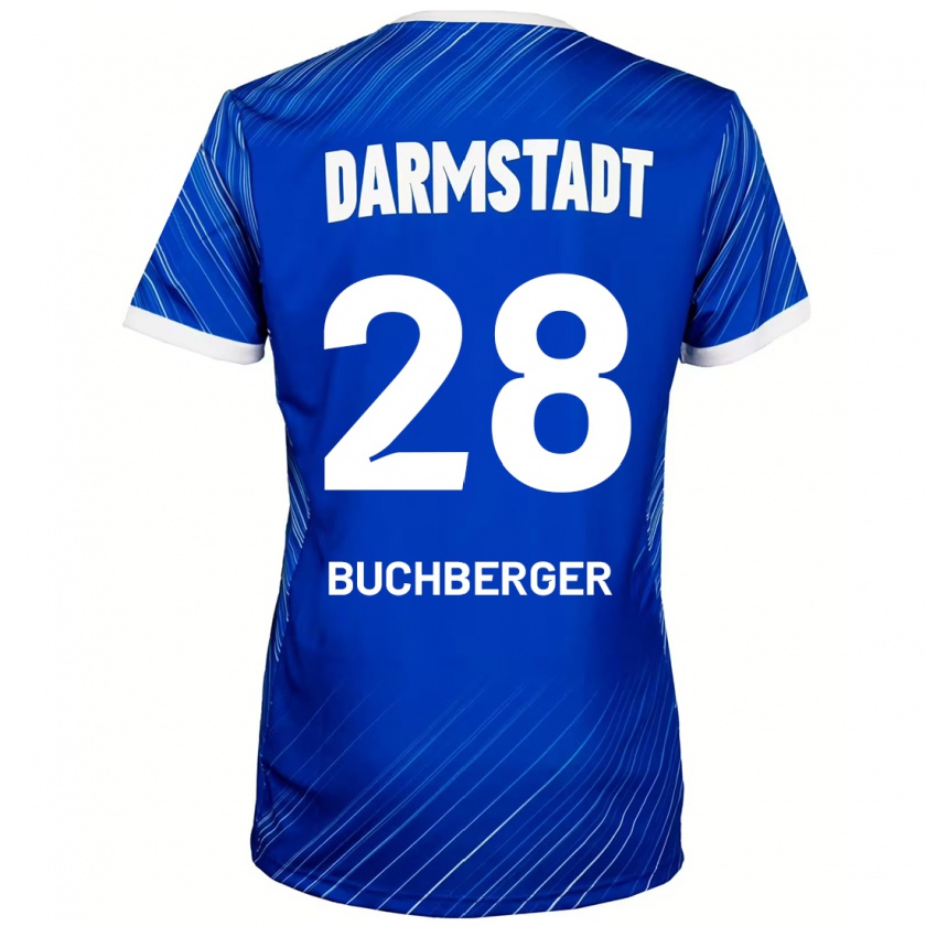 Kandiny Herren Jonas Buchberger #28 Blau Weiß Heimtrikot Trikot 2024/25 T-Shirt